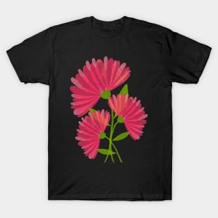 Pink Watercolor Calendula Flowers T-Shirt